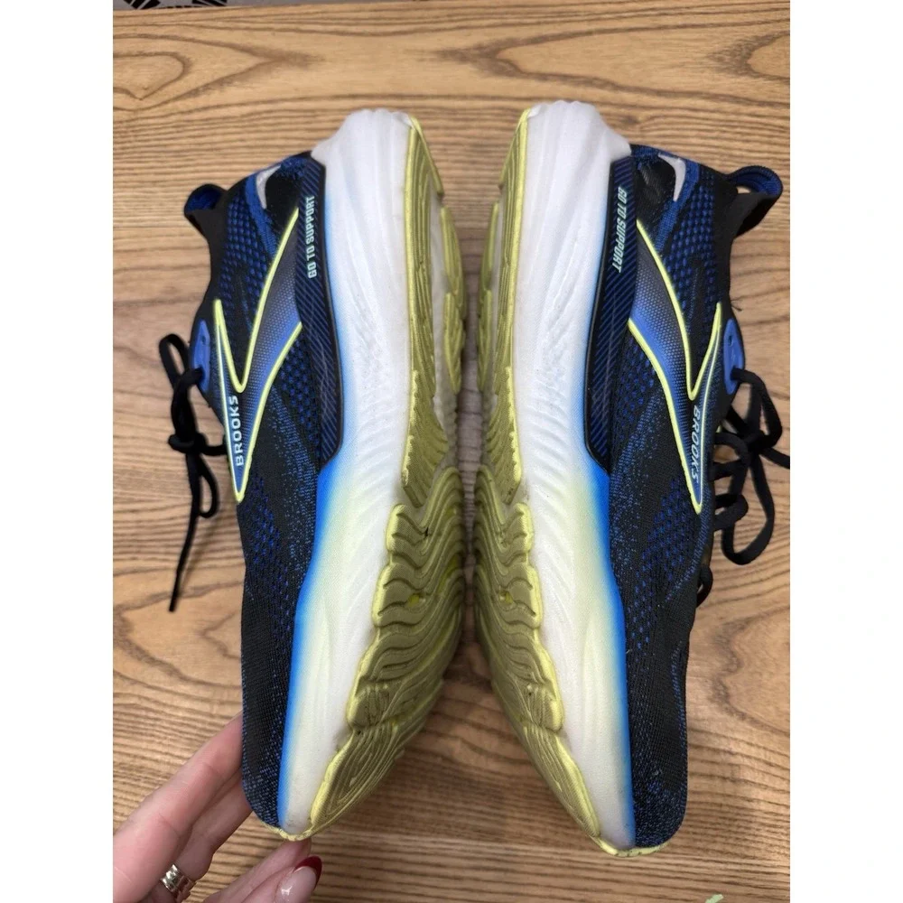 Brooks glycerin 22 Men's Running‎ Shoes Size 10 Medium Cushion Black Blue